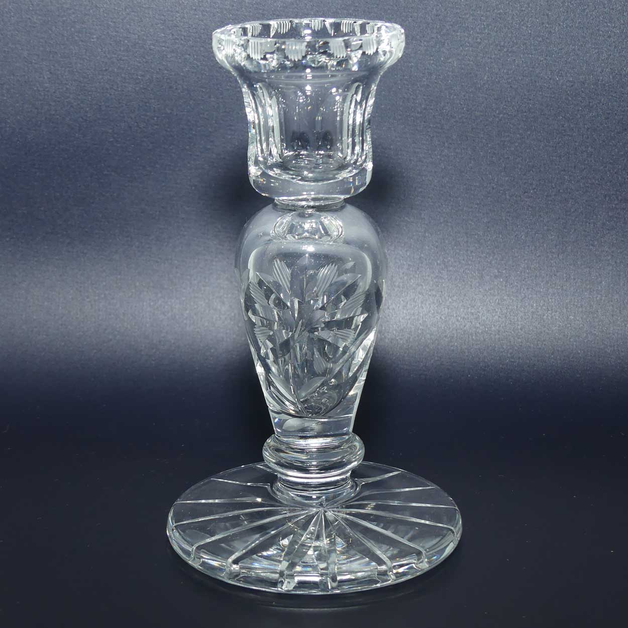 Pair of Floral pattern Crystal candlesticks