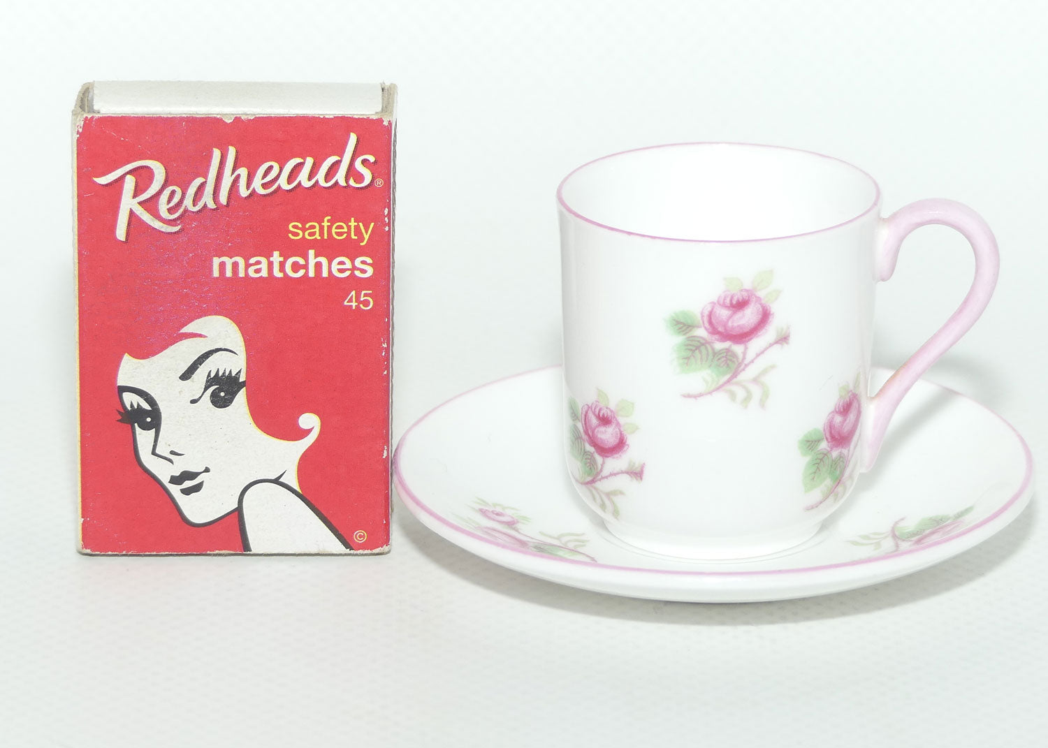 Shelley Canterbury shape miniature Bridal Rose duo