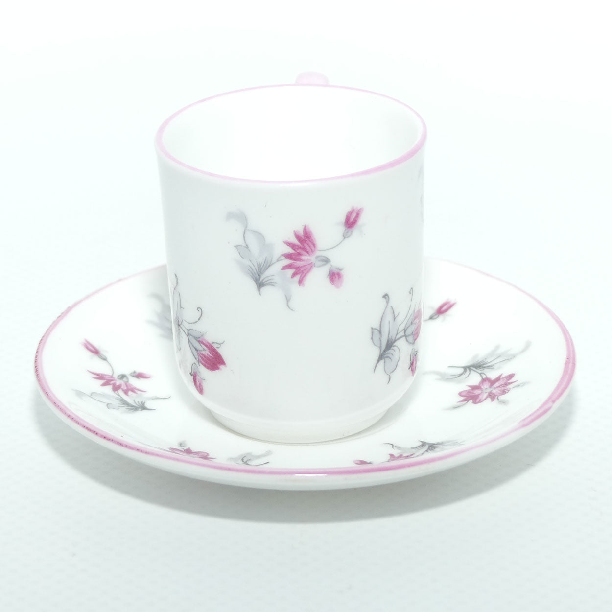 Shelley China Canterbury shape miniature Pink floral duo