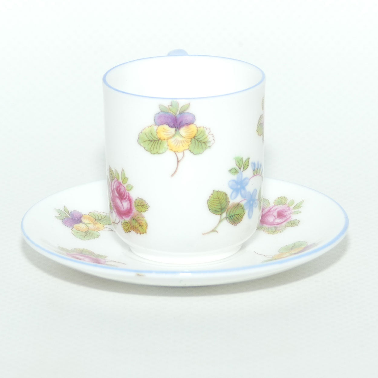 Shelley Canterbury shape miniature Pansy, Rose, Forget Me Not duo | #2
