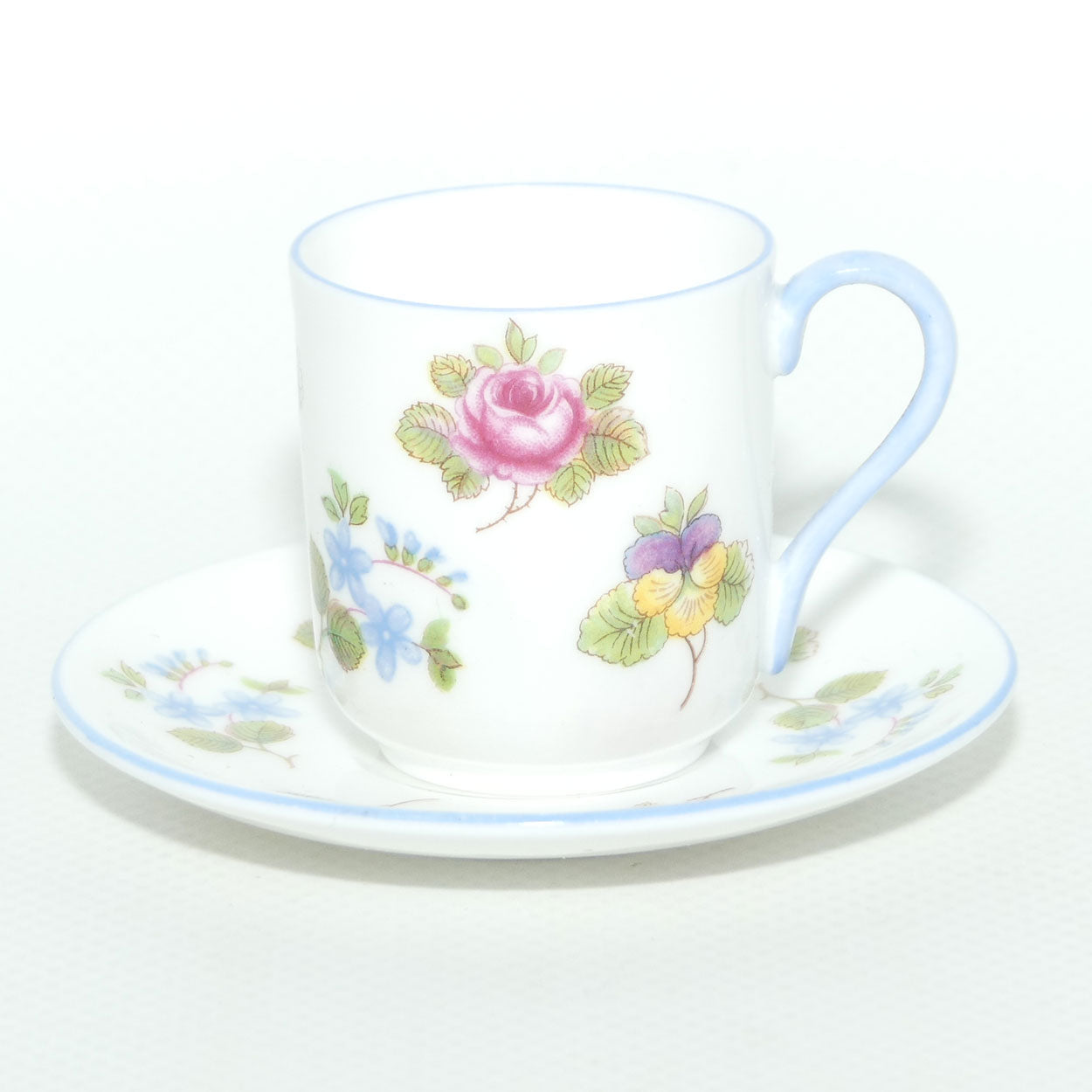 Shelley Canterbury shape miniature Pansy, Rose, Forget Me Not duo | #2