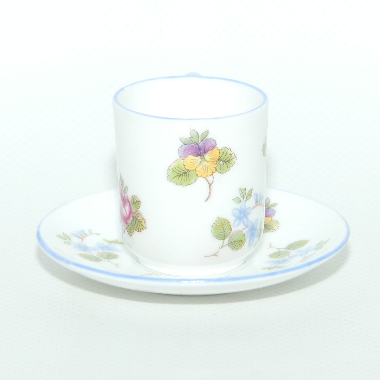 Shelley Canterbury shape miniature Pansy, Rose, Forget Me Not duo | #3