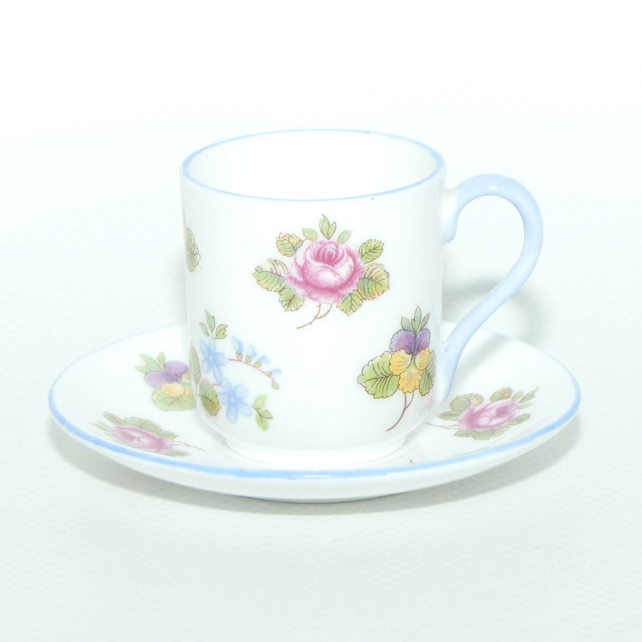 Shelley Canterbury shape miniature Pansy, Rose, Forget Me Not duo | #3