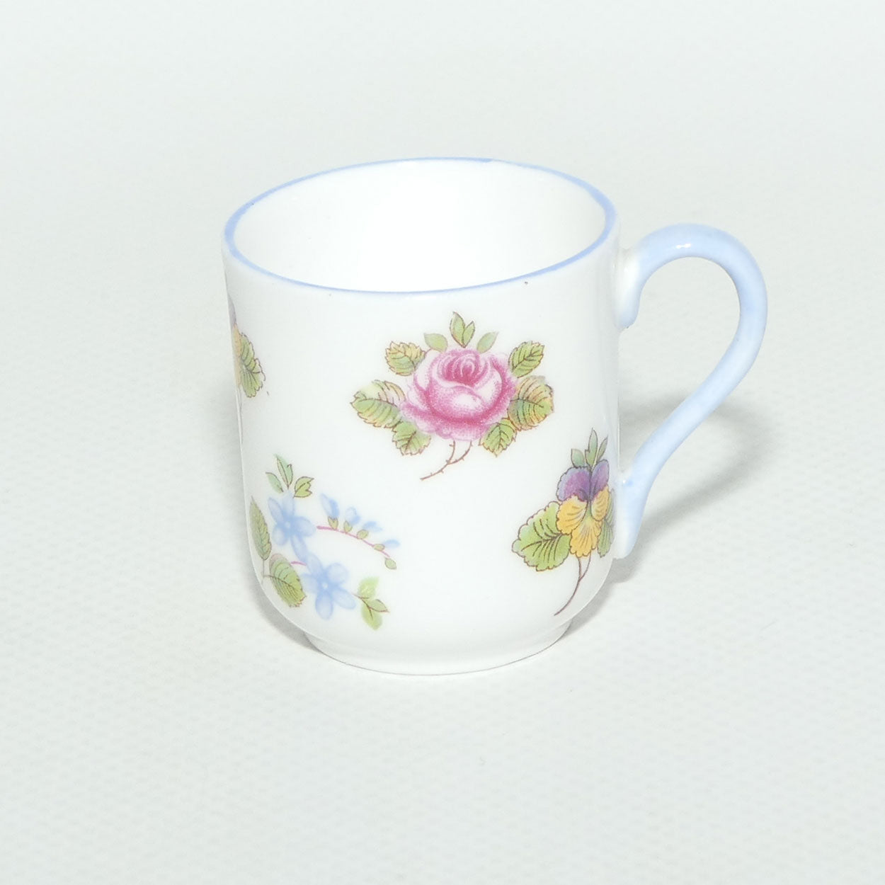 Shelley Canterbury shape miniature Pansy, Rose, Forget Me Not duo | #3
