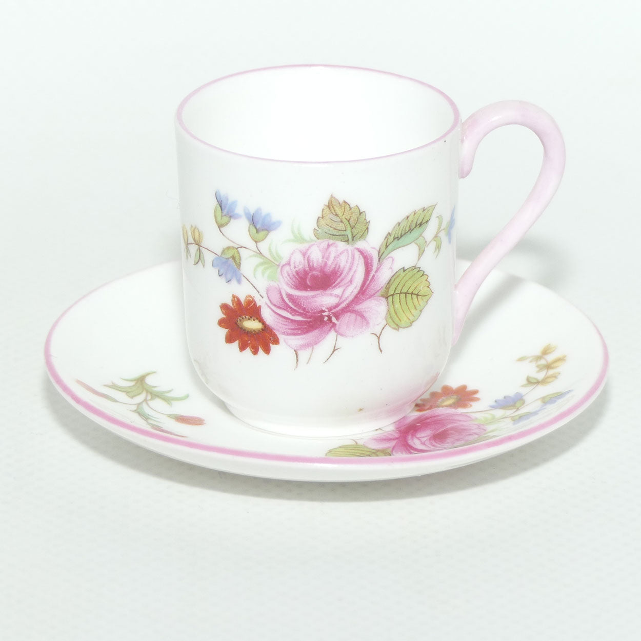 Shelley Canterbury shape miniature Rose and Red Daisy duo