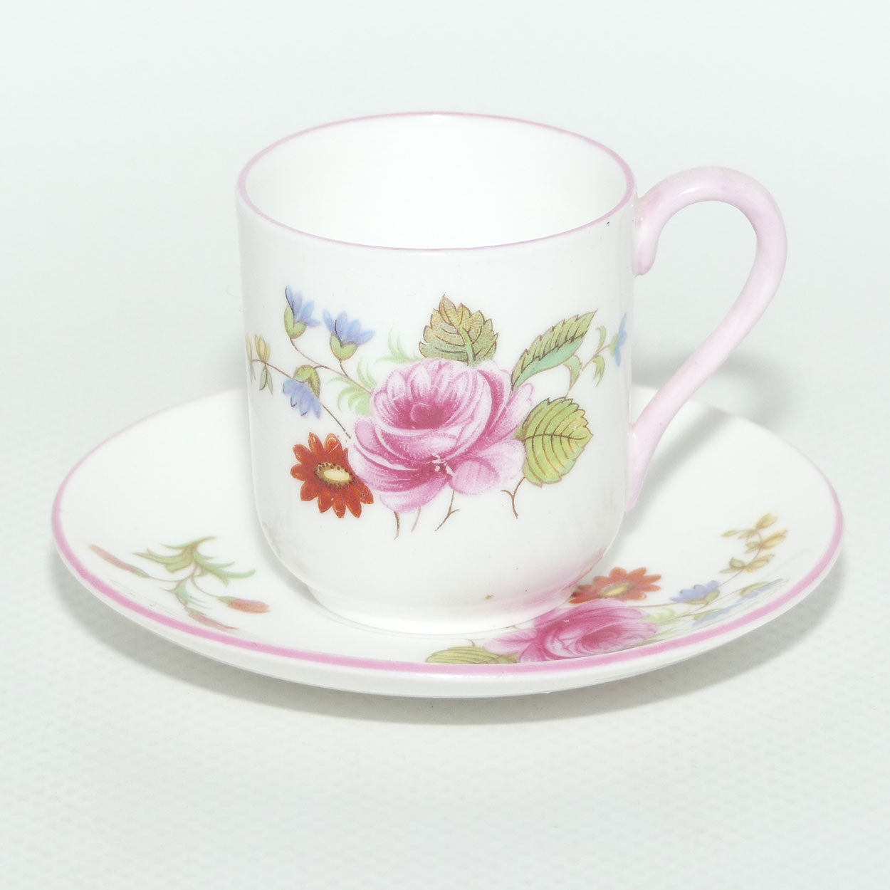 Shelley Canterbury shape miniature Rose and Red Daisy duo