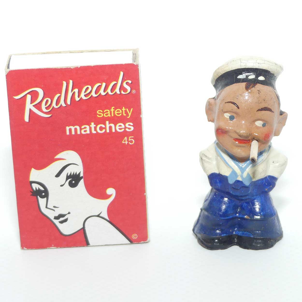 Vintage Vulcanized Rubber Sailor Smoking | Cigarette advertising