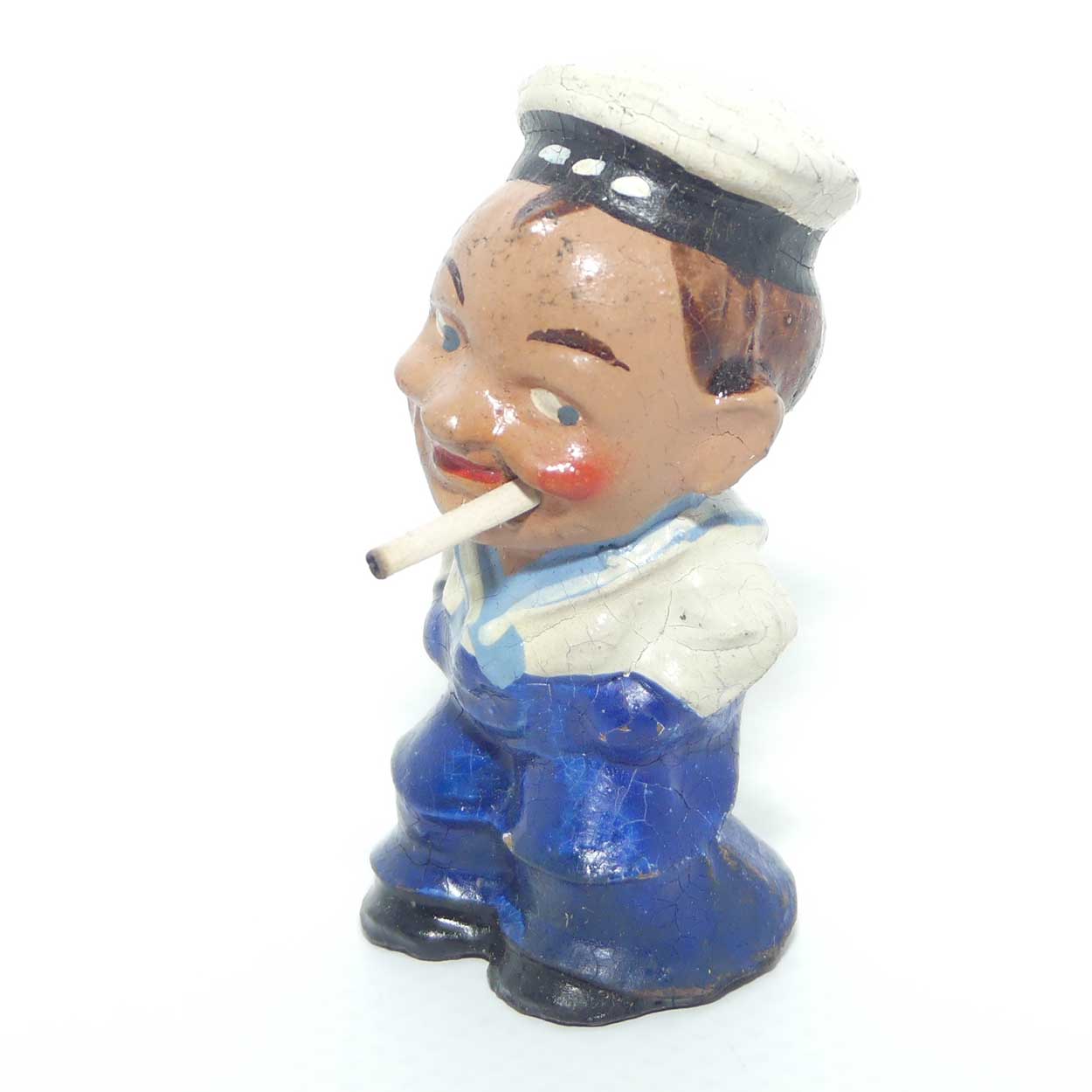 Vintage Vulcanized Rubber Sailor Smoking | Cigarette advertising