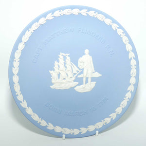 Wedgwood Jasper | White on Pale Blue plate | Bicentenary of Birth of Capt Matthew Flinders | boxed