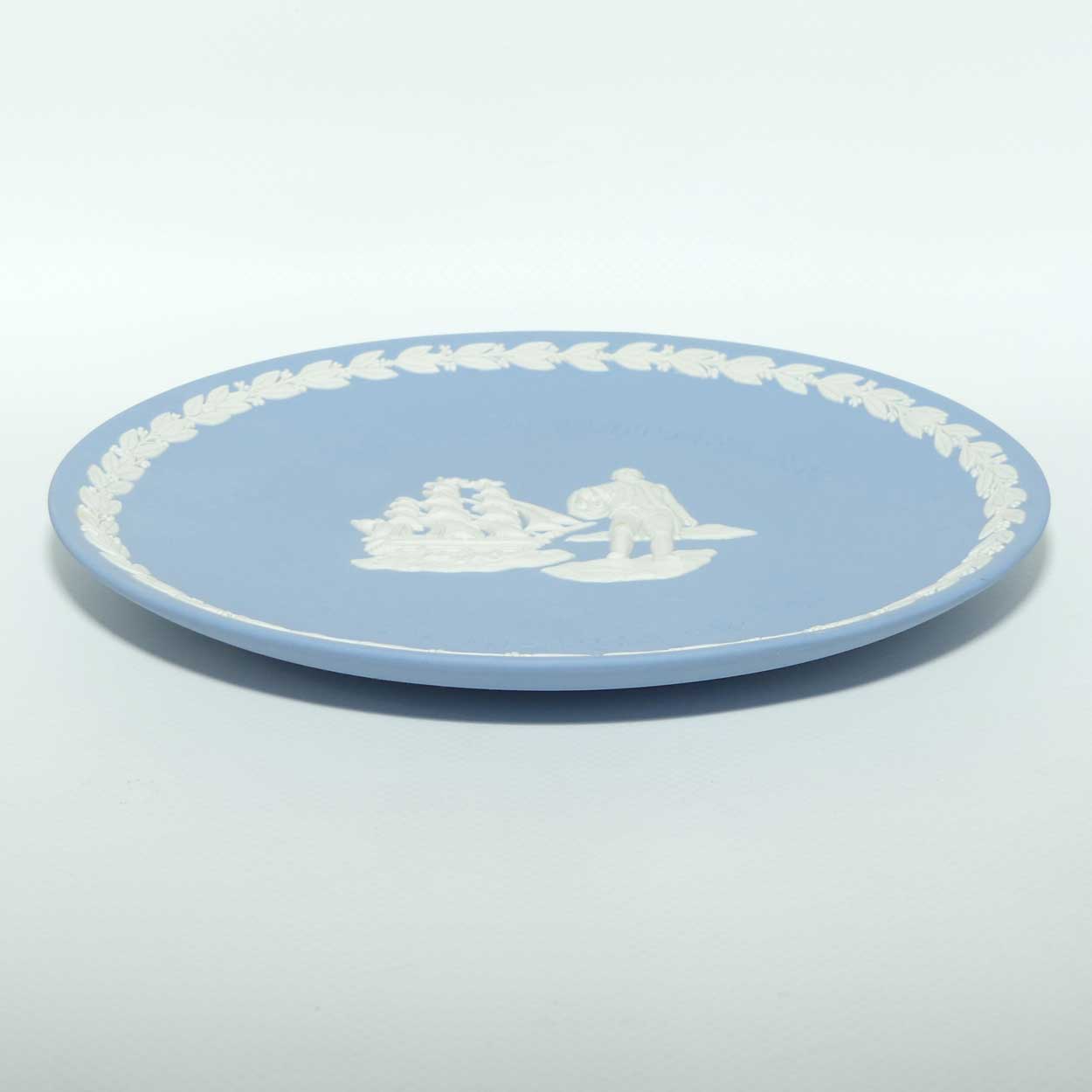Wedgwood Jasper | White on Pale Blue plate | Bicentenary of Birth of Capt Matthew Flinders | boxed