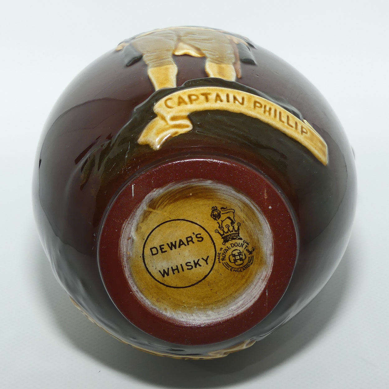 Royal Doulton Kingsware Captain Phillip 1788 - 1938 flask | with stopper | Dewars
