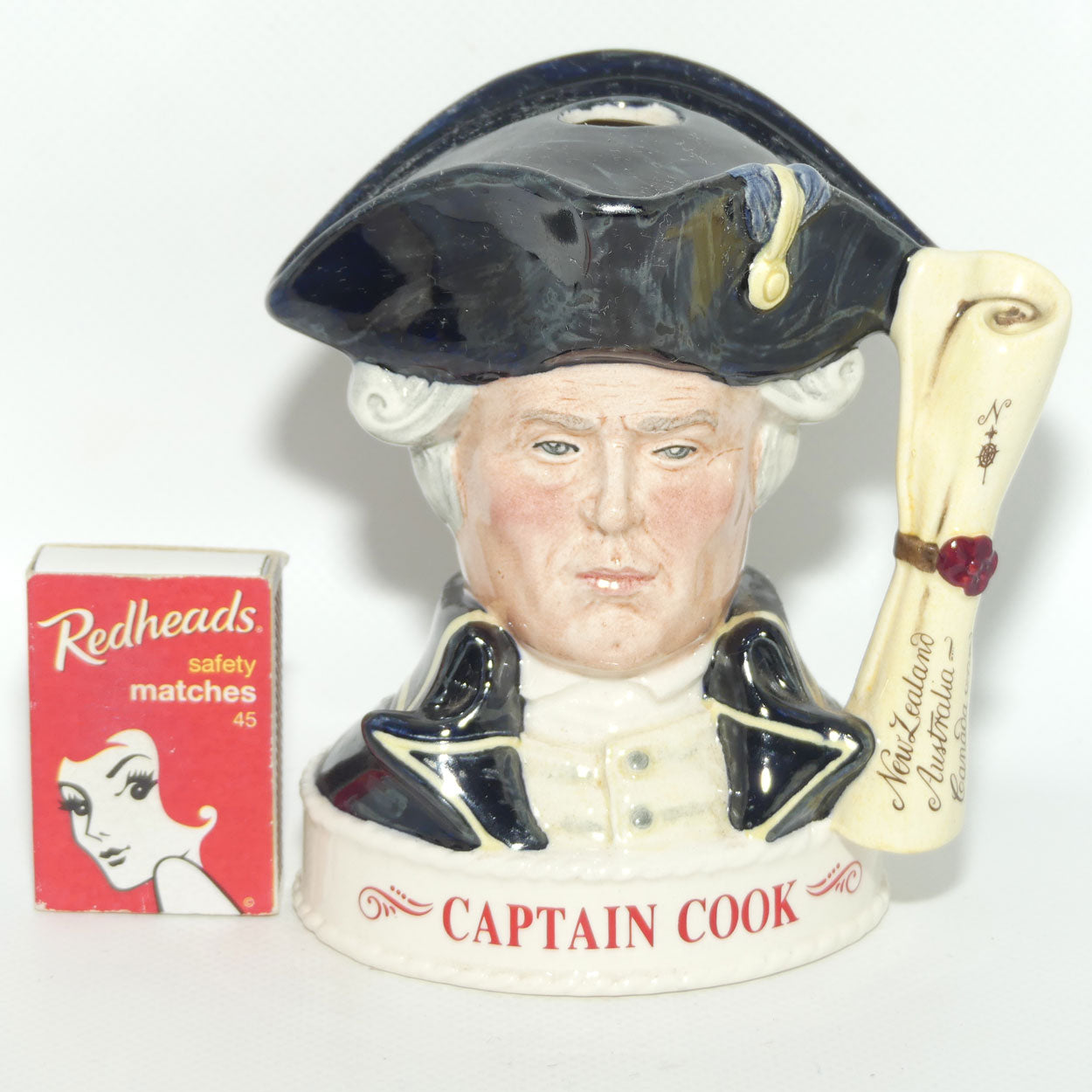 D- Royal Doulton small character jug Captain Cook | Jim Beam LIQUOR CONTAINER