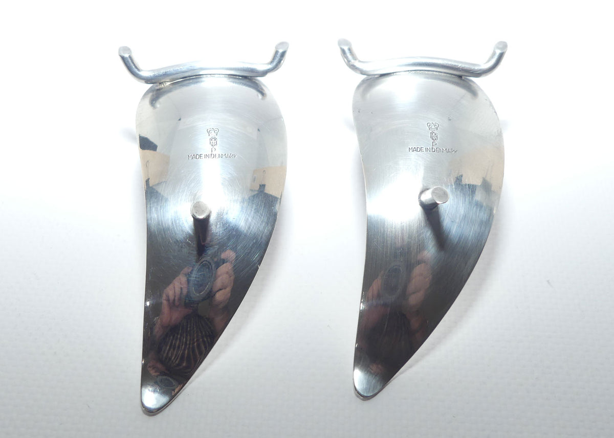 Danish Silver Plate CF Christiansen Kronen Propeller taper holders | 1960s MCM Danish Design