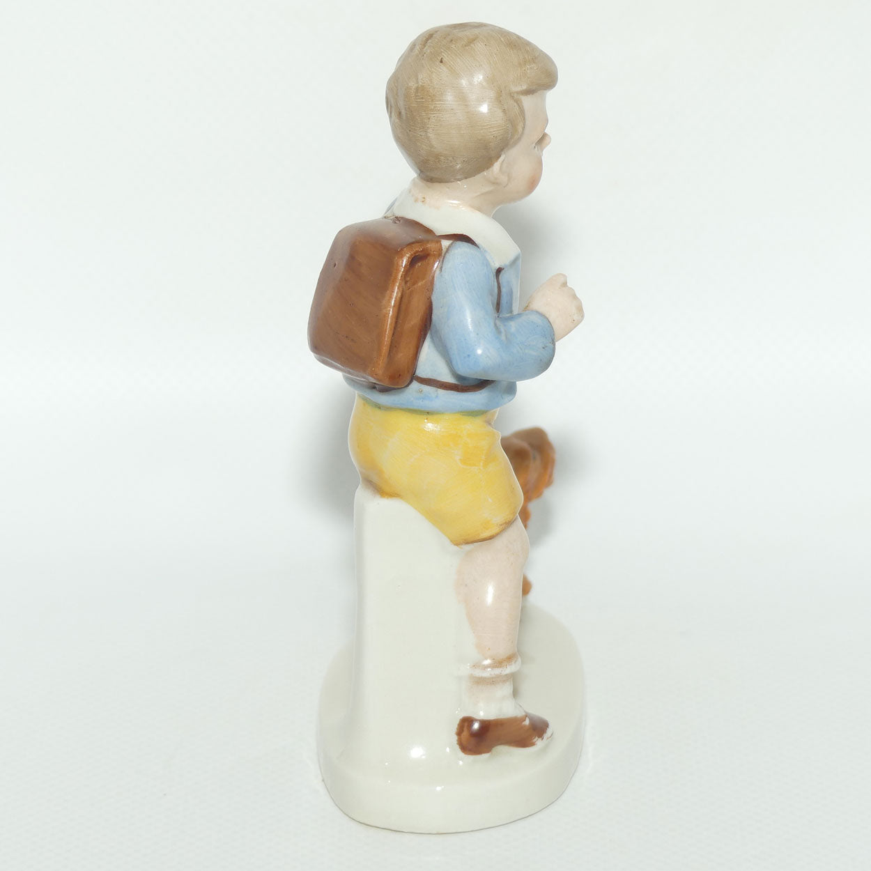 Carl Scheidig Kunstporzellan Germany Schoolboy with Dog figurine