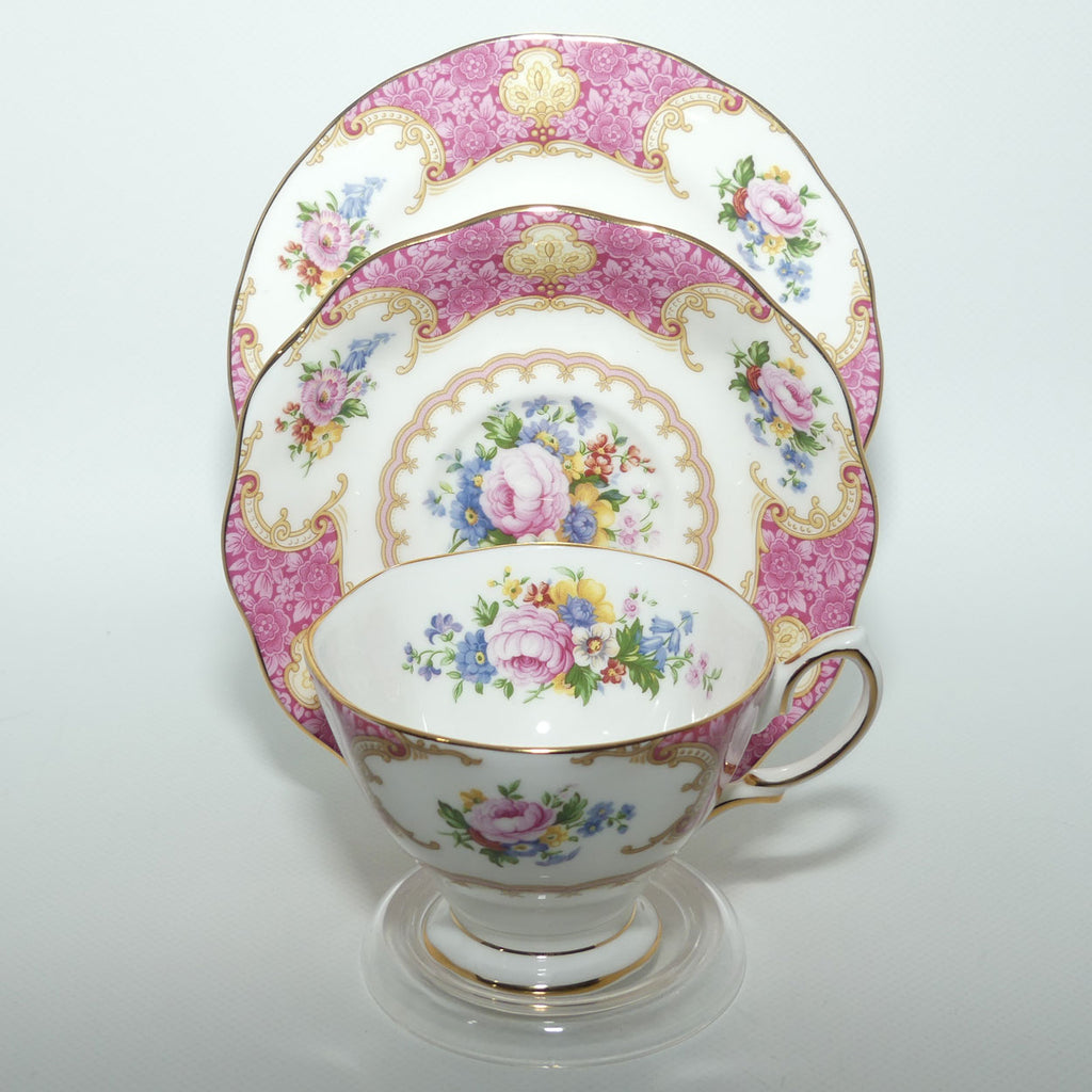 Royal Albert Bone China Lady Carlyle trio | Pink | Malvern | latest stamp