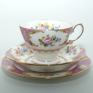 Royal Albert Bone China Lady Carlyle trio | Pink | Malvern | latest stamp