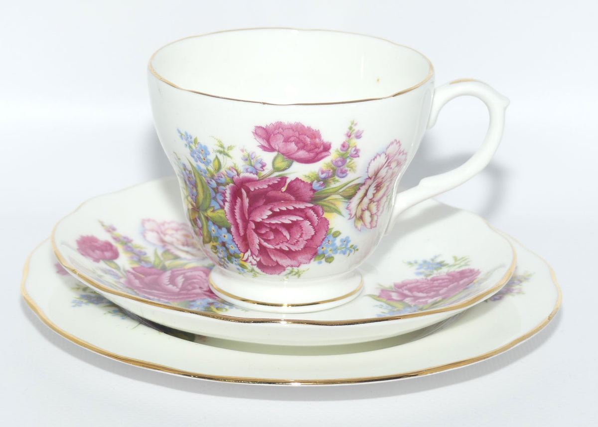 Duchess Bone China Carnation pattern trio