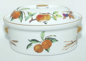 Royal Worcester Vitreous Bakeware | Evesham pattern | Gold Trim | Oval Casserole dish