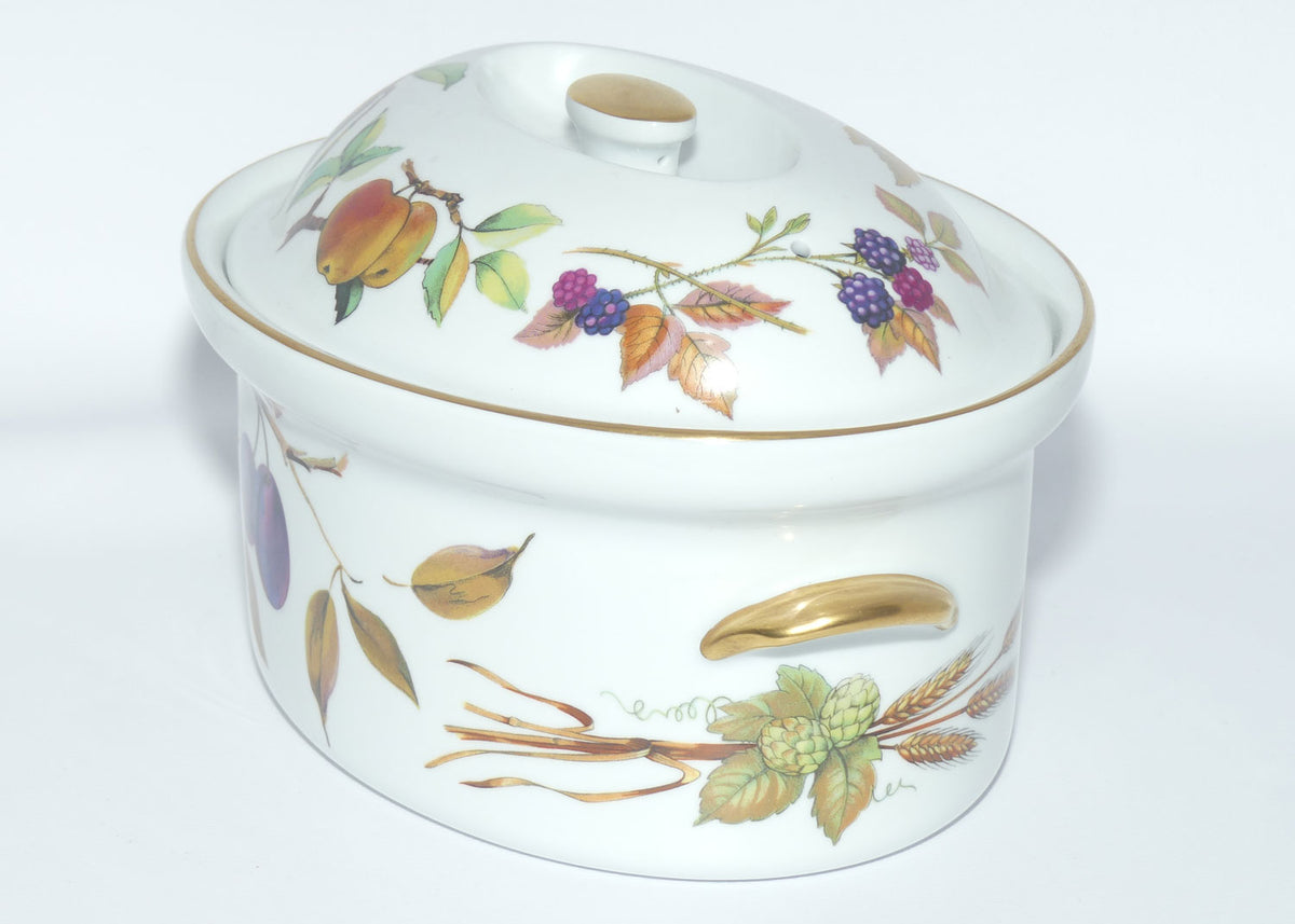 Royal Worcester Vitreous Bakeware | Evesham pattern | Gold Trim | Oval Casserole dish