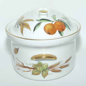 Royal Worcester Vitreous Bakeware | Evesham pattern | Gold Trim | Oval Casserole dish