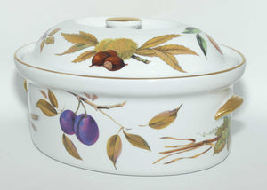 Royal Worcester Vitreous Bakeware | Evesham pattern | Gold Trim | Oval Casserole dish