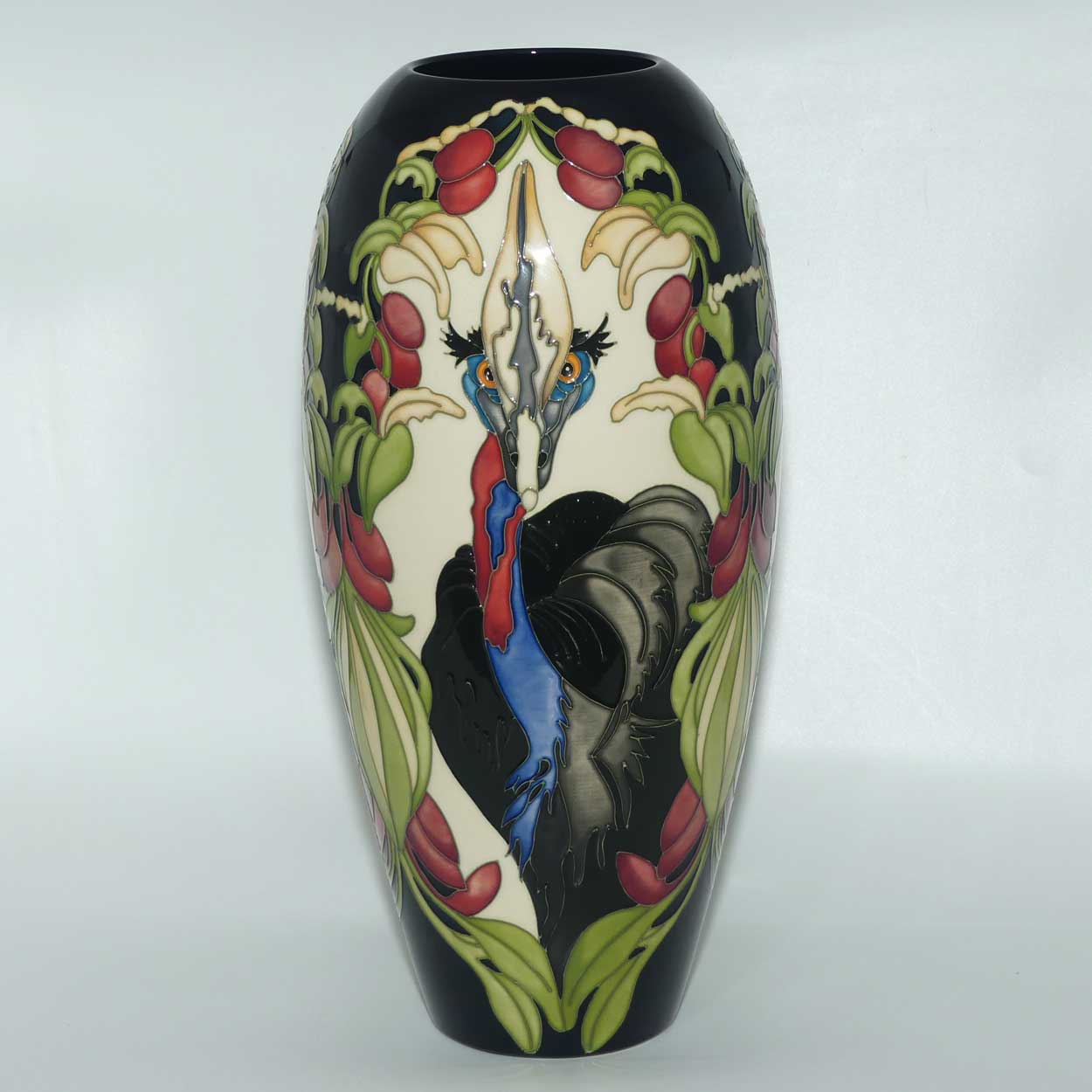 Moorcroft Cassowary vase | Shape 101/14 | Ltd Ed of 50 | boxed