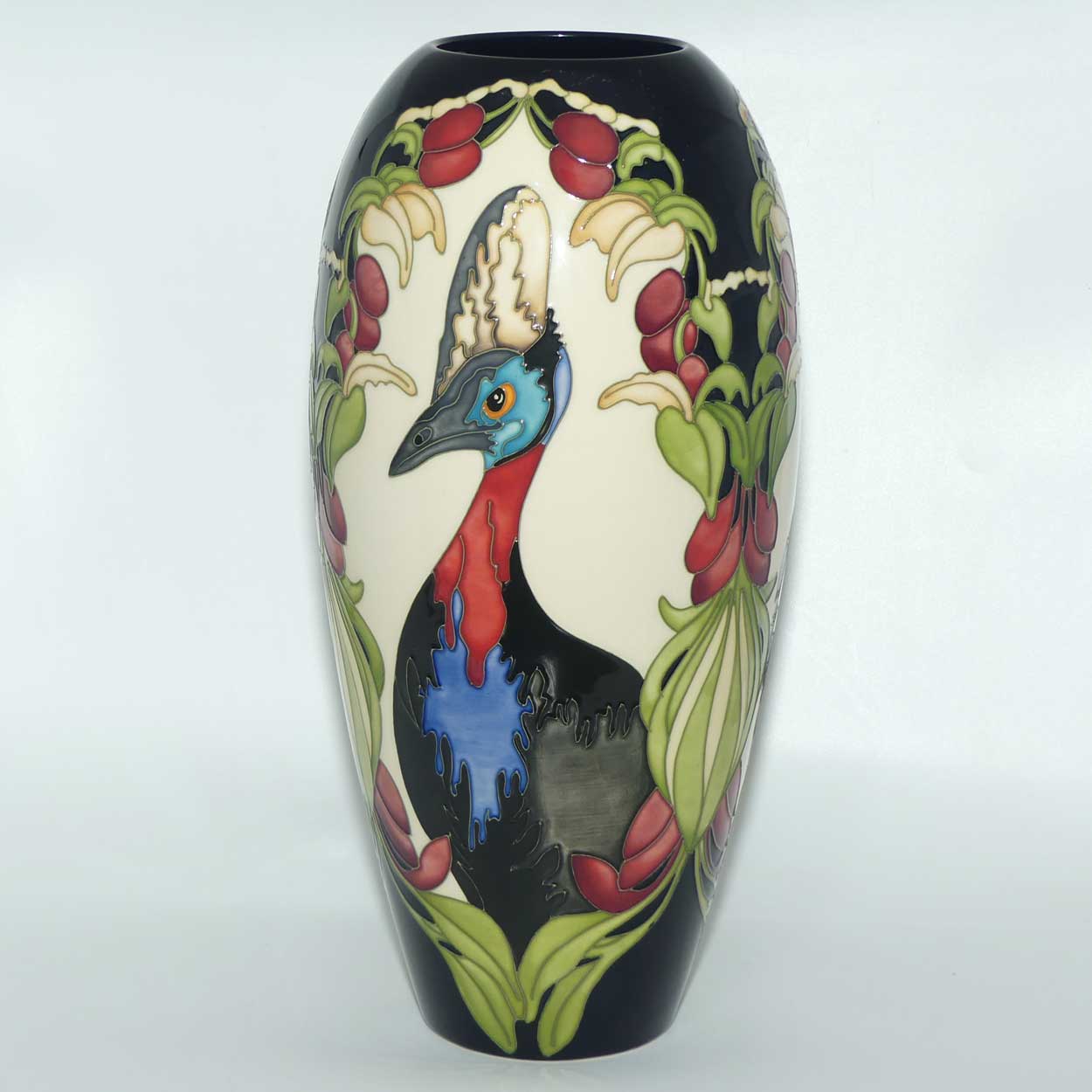Moorcroft Cassowary vase | Shape 101/14 | Ltd Ed of 50 | boxed