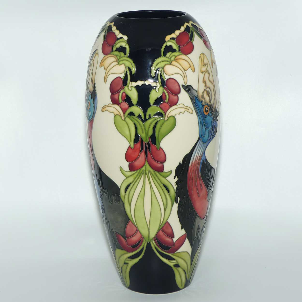 Moorcroft Cassowary vase | Shape 101/14 | Ltd Ed of 50 | boxed
