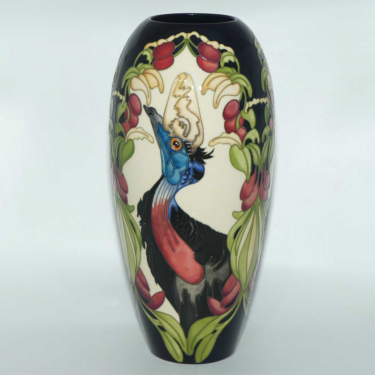Moorcroft Cassowary vase | Shape 101/14 | Ltd Ed of 50 | boxed