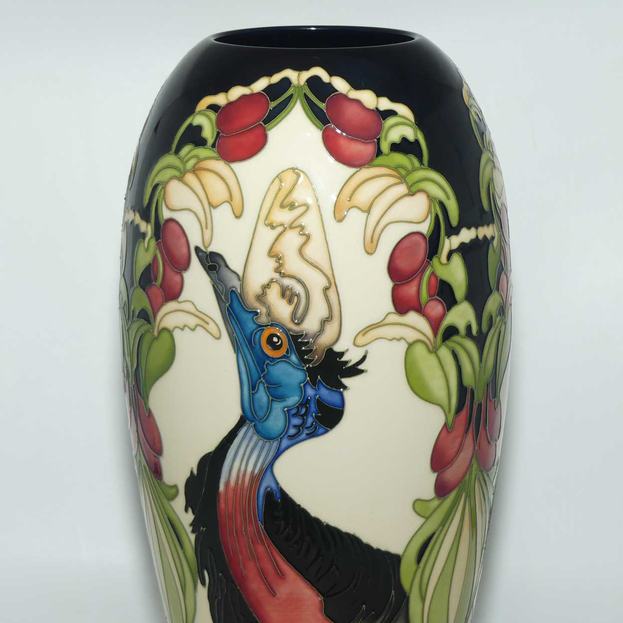 Moorcroft Cassowary vase | Shape 101/14 | Ltd Ed of 50 | boxed