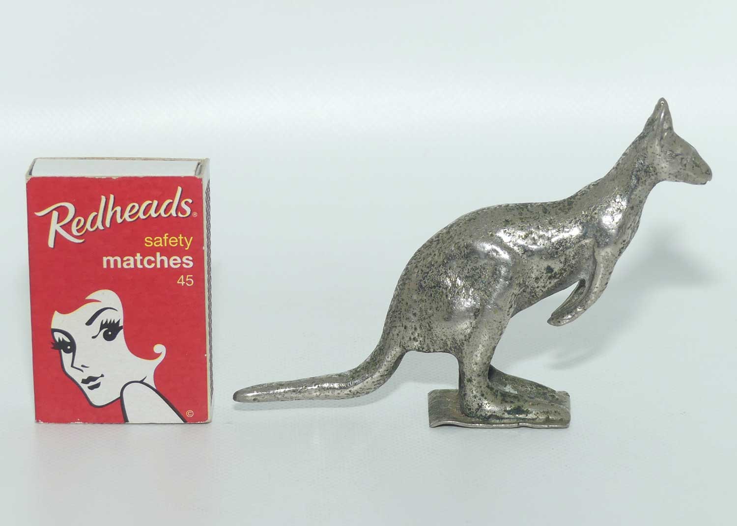 Cast Metal and Nickel Plated Australiana Kangaroo figure