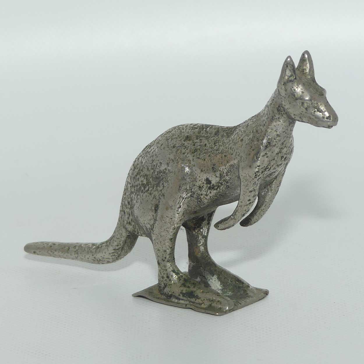 Cast Metal and Nickel Plated Australiana Kangaroo figure