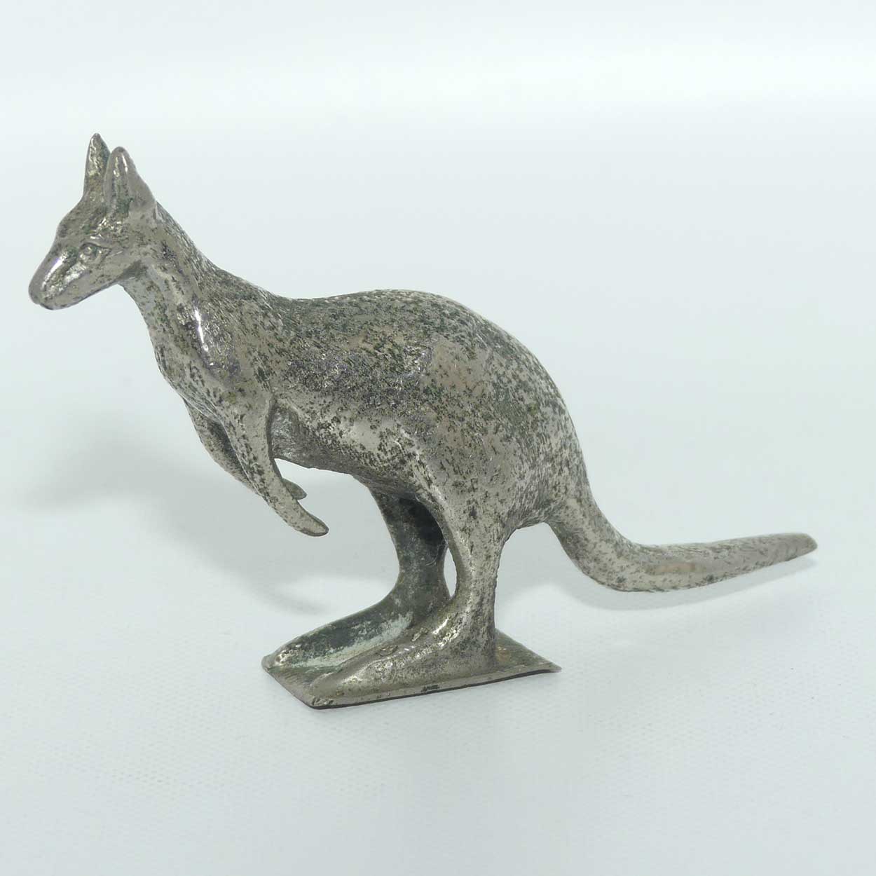 Cast Metal and Nickel Plated Australiana Kangaroo figure