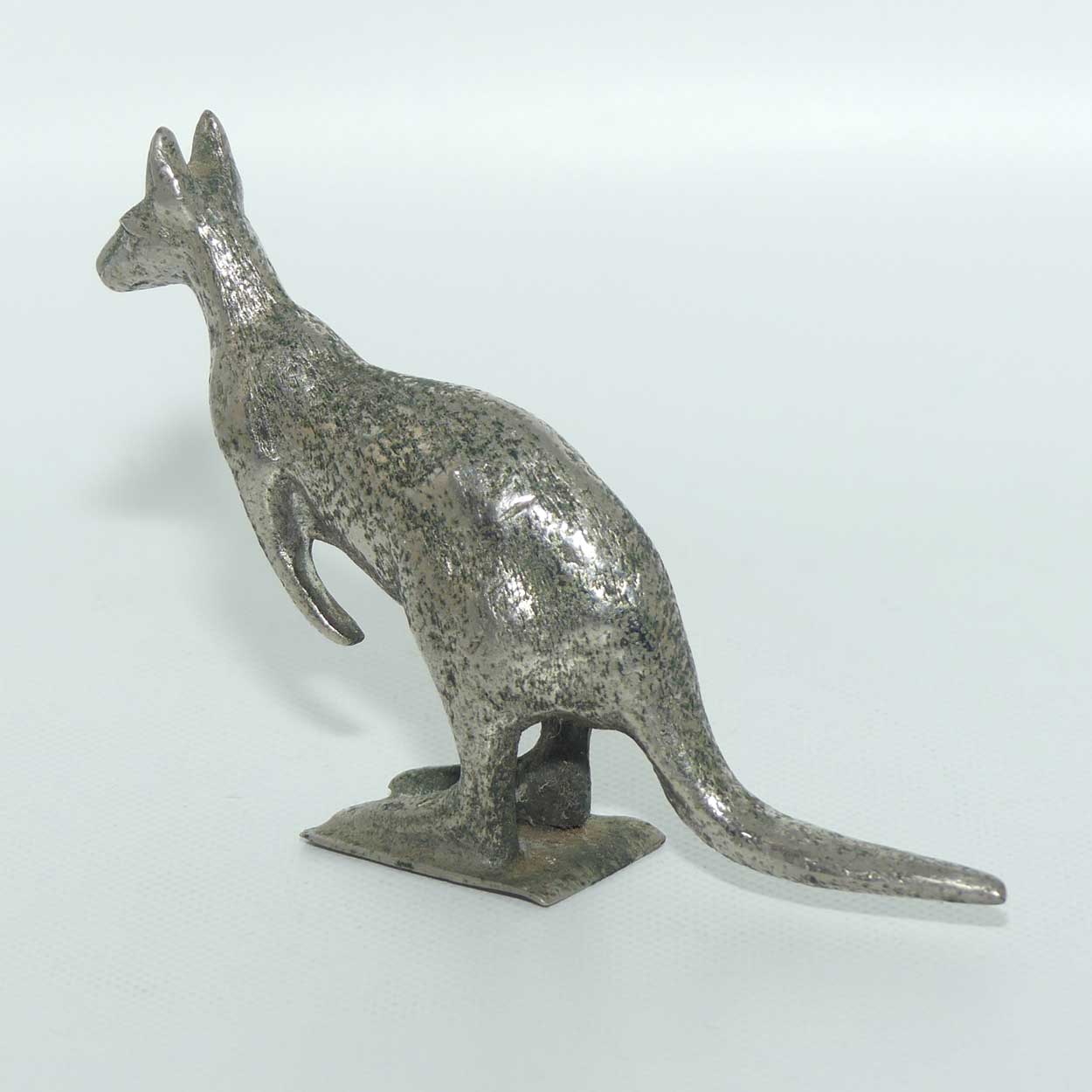 Cast Metal and Nickel Plated Australiana Kangaroo figure