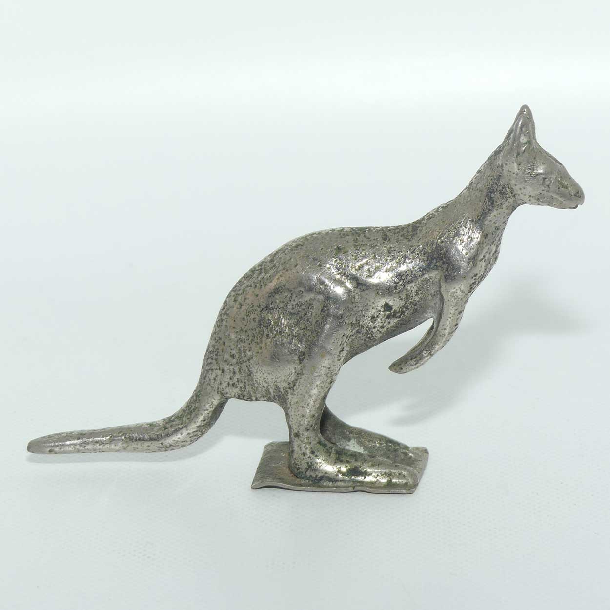 Cast Metal and Nickel Plated Australiana Kangaroo figure
