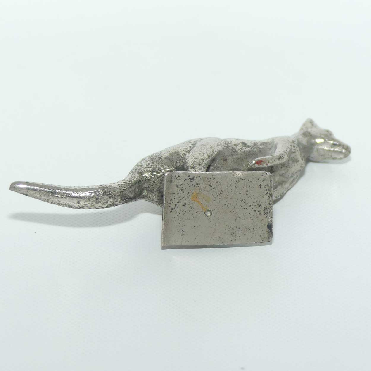 Cast Metal and Nickel Plated Australiana Kangaroo figure