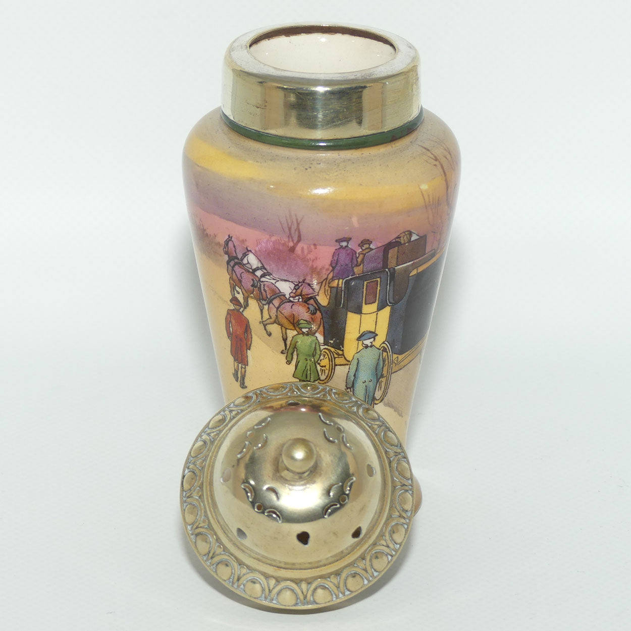 Royal Doulton Coaching Days sugar castor | EP lid | very rare Autumn Red Sky