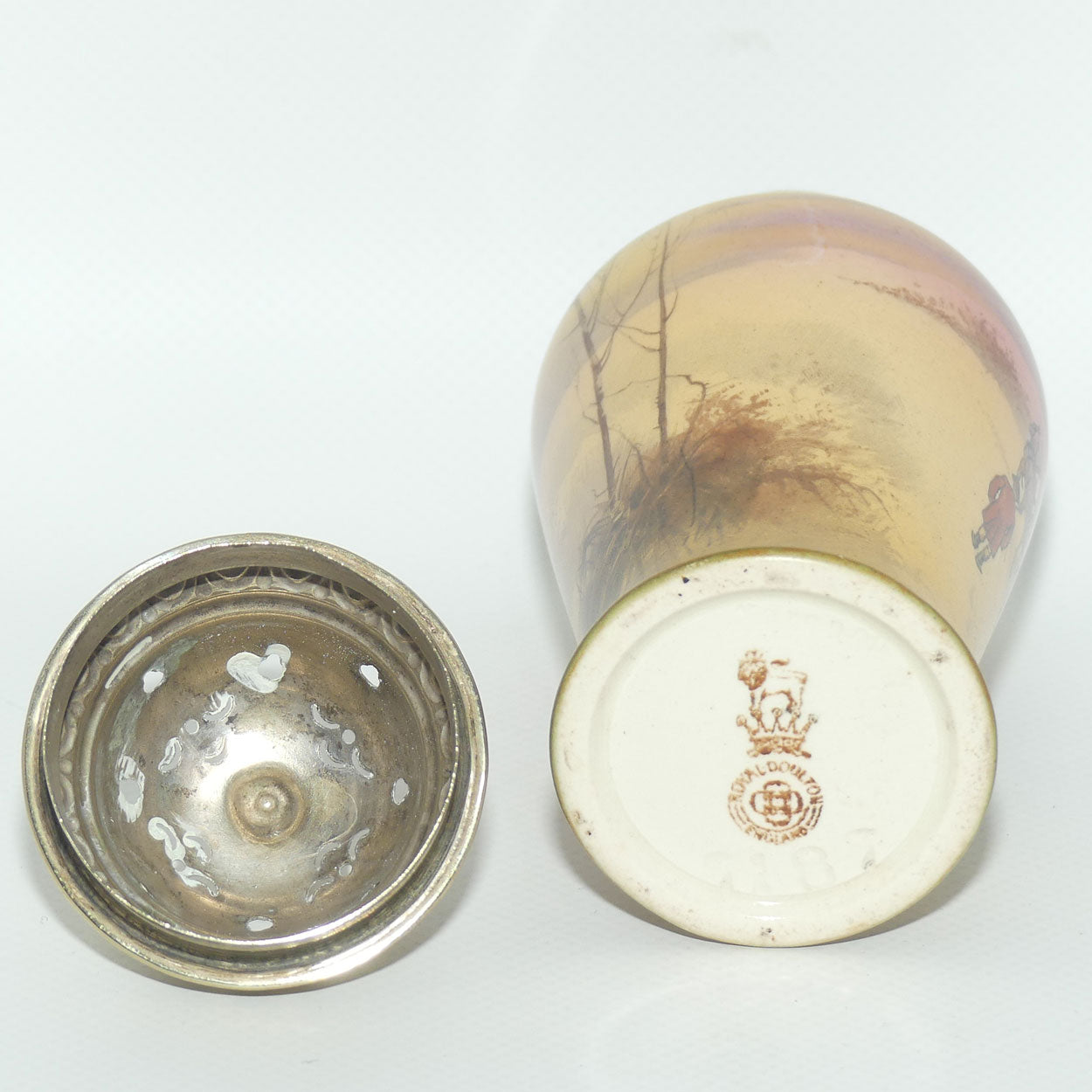 Royal Doulton Coaching Days sugar castor | EP lid | very rare Autumn Red Sky