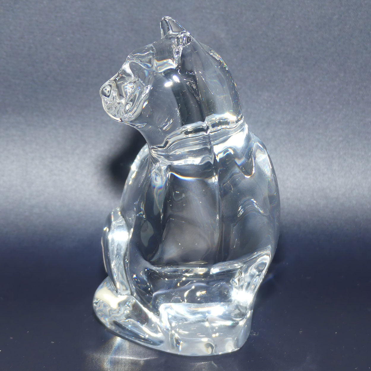 Orrefors Crystal Cat paperweight | 12.5cm tall