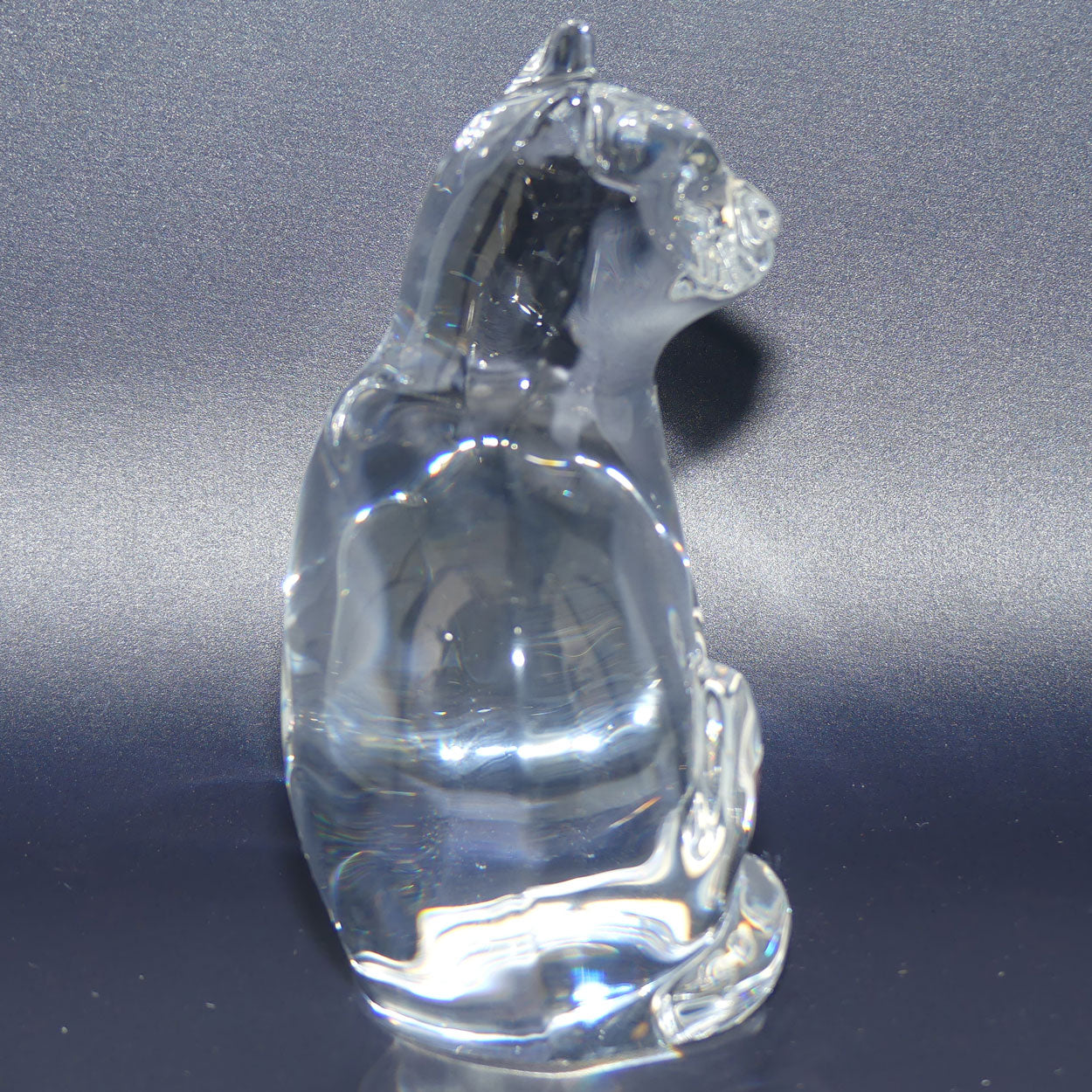 Orrefors Crystal Cat paperweight | 12.5cm tall