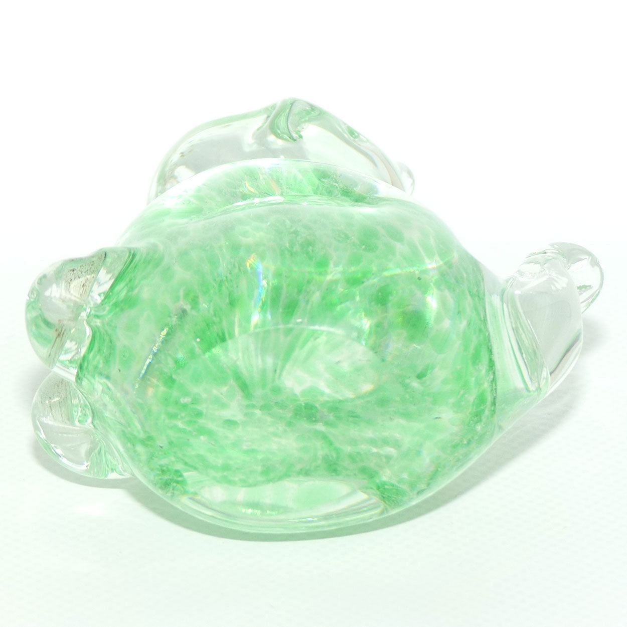Murano Glass Lime Green and Clear Cat figure