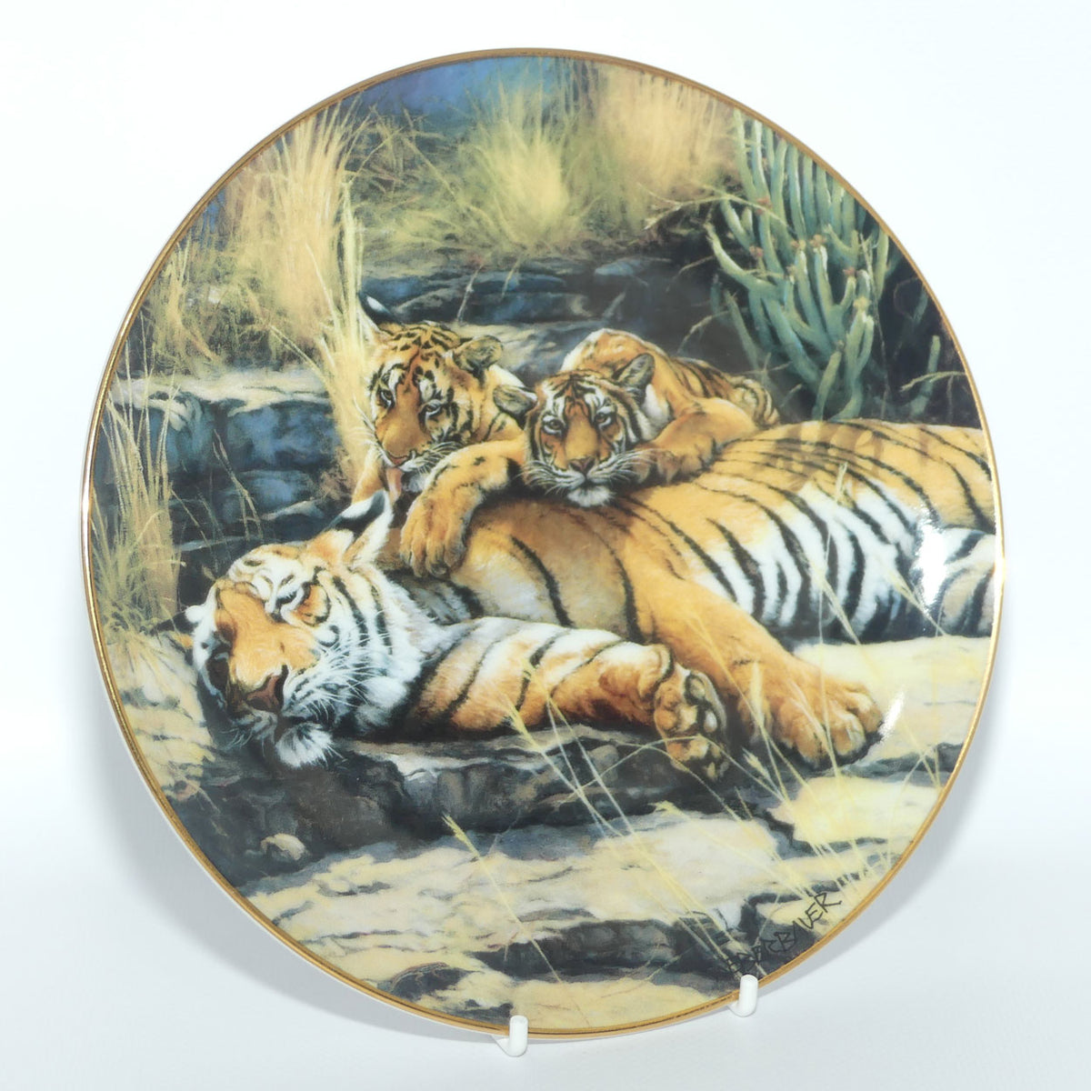 Royal Doulton Big Cats plate by Weberbauer | Cat Napping