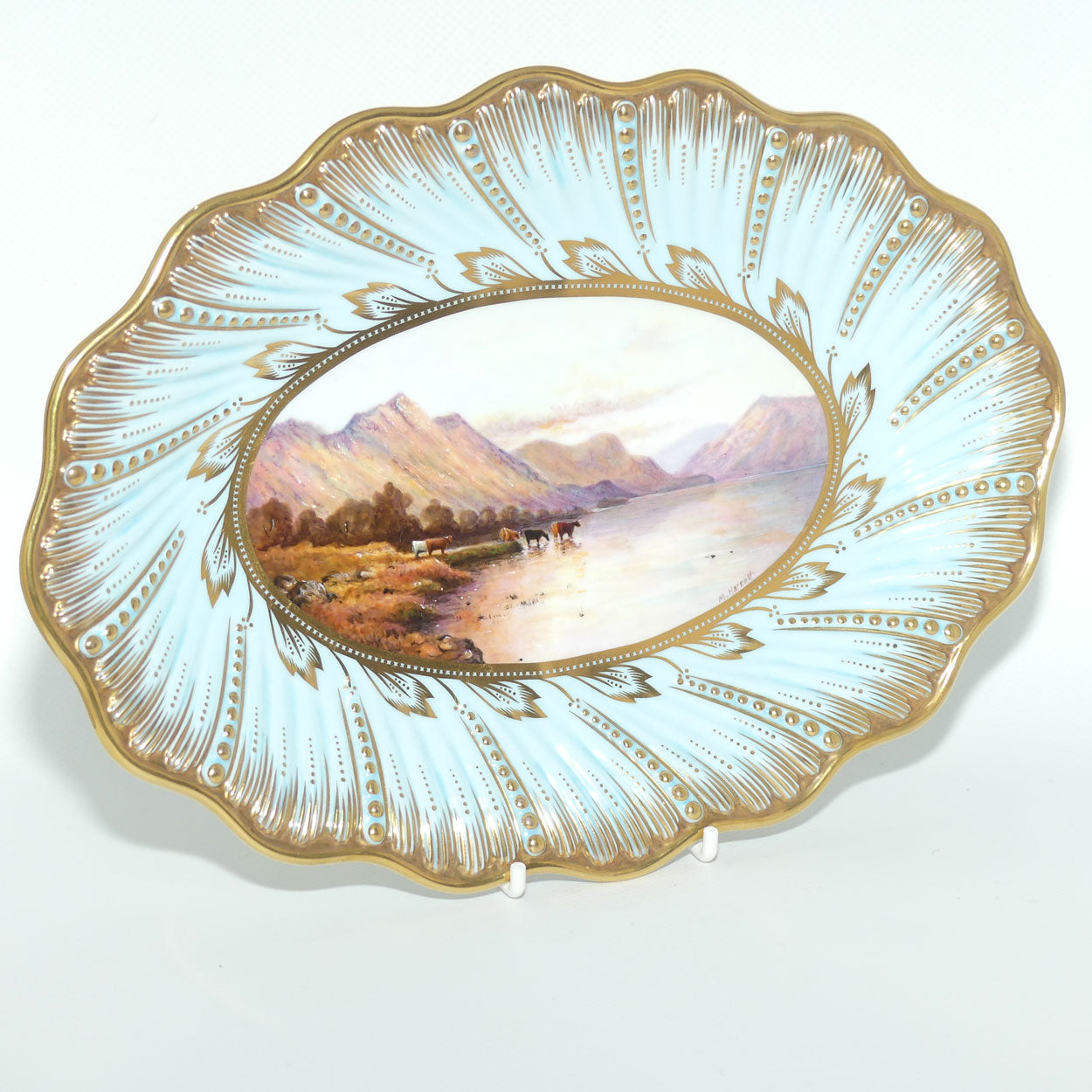 Coalport Prestige hand painted and gilt decorated Rural Scene | Cattle comport by Malcolm Harnett