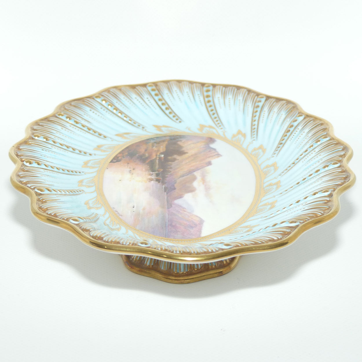 Coalport Prestige hand painted and gilt decorated Rural Scene | Cattle comport by Malcolm Harnett