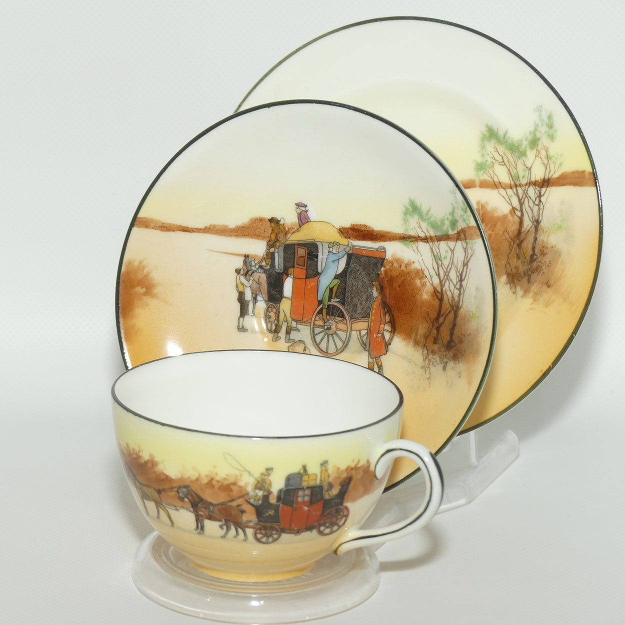 Royal Doulton Coaching Days Cecil shape trio E3804 | Round Plate; #7