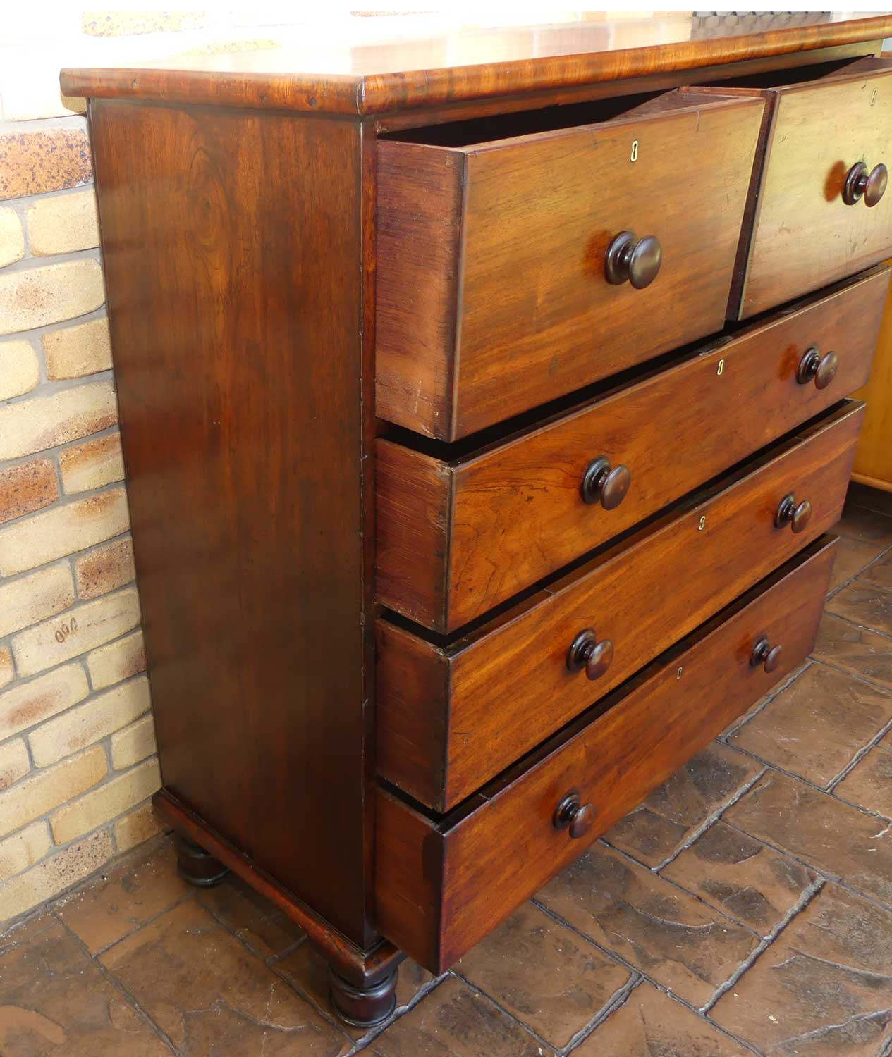 Australian Colonial Full Cedar chest of 5 drawers | c.1850