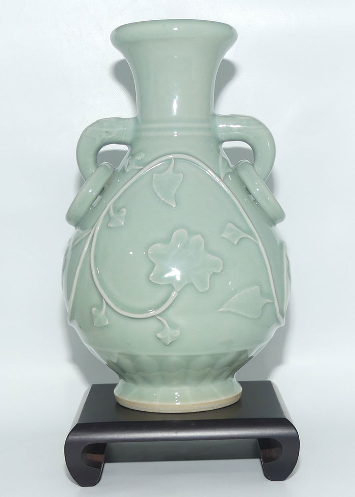 Early to mid 20th Century Chinese Celadon vase on stand