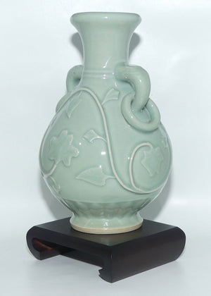 Early to mid 20th Century Chinese Celadon vase on stand