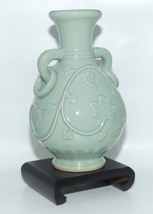 Early to mid 20th Century Chinese Celadon vase on stand