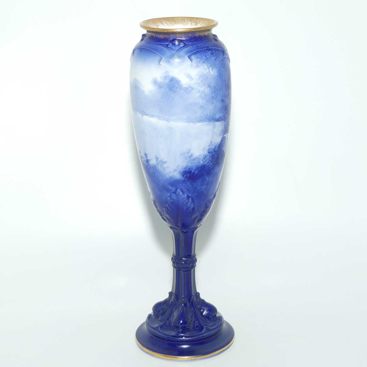 Royal Doulton Blue Childrens chalice vase | Girl with Baby crying